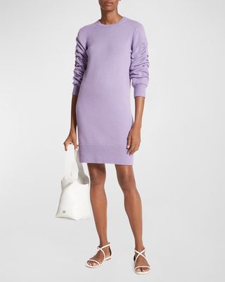 Cashmere Push-Sleeve Knit Dress