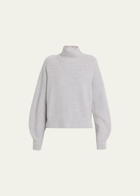 Cashmere Rib Cropped Turtleneck Sweater