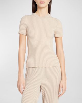Cashmere Ribbed Knit Top