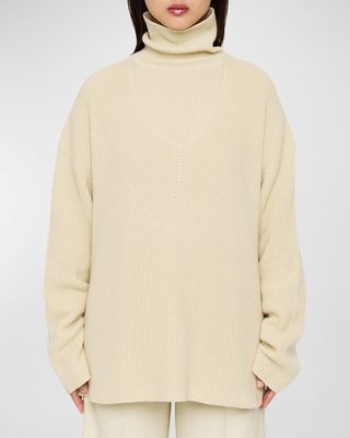 Cashmere Ribbed Oversized Sweater
