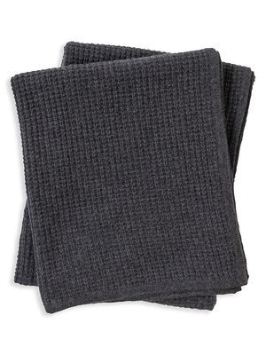Cashmere Thermal Knit Throw - Charcoal - Charcoal