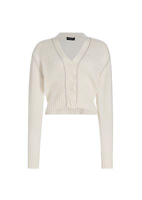 Cashmere V-Neck Crop Cardigan