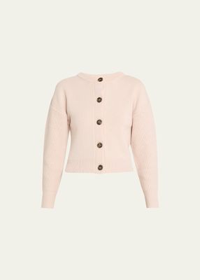 Cashmere Wool Button-Front Cardigan