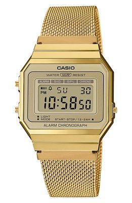 CASIO A700WMG-9AVT Mesh Strap Digital Chronograph Watch