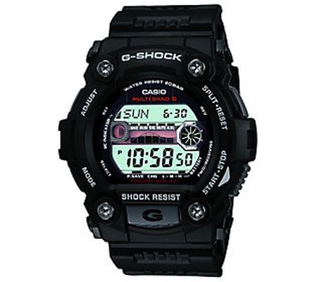 Casio G-Shock Solar-Powered Atomic Watch, Black Resin Strap