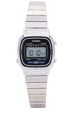 Casio LA670 Series Watch in Metallic Silver.