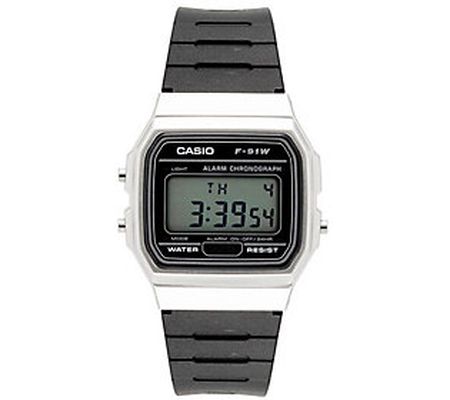 Casio Men's Black and Silver Digital Watch