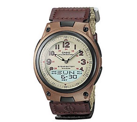 Casio Men's World Time Ana-Digi Beige Watch