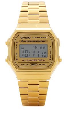 Casio Vintage A168 Series Watch in Metallic Gold.
