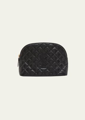 Cassandre Large Quilted Leather Cosmetic Pouch