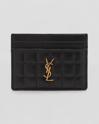 Cassandre YSL Card Case in Quilted Smooth Leather