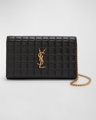 Cassandre YSL Wallet on Chain in Quilted Smooth Leather