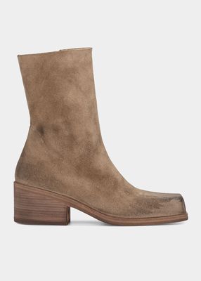 Cassello Suede Moto Ankle Boots