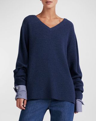 Cassie V-Neck Combo Sweater