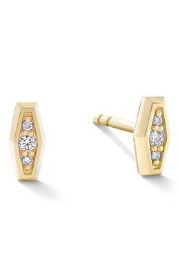 CAST Coffin Diamond Stud Earrings in 14K Yellow Gold