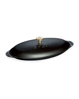 Cast Iron 14.5-Inch x 8-Inch Covered Fish Pan