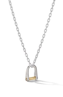 Cast The Code Two-Tone Diamond Pendant Necklace in Silver