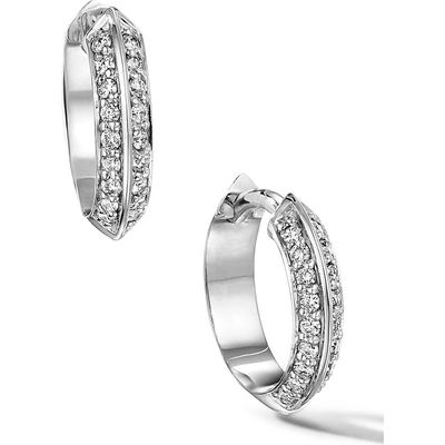 Cast The Demi Defiant Iced Diamond Huggie Hoop Earrings in Silver 