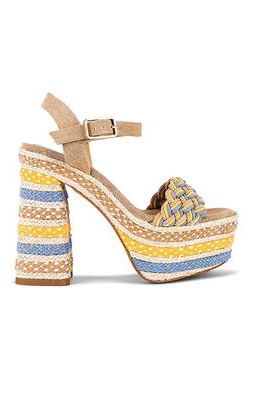Castaner Anne Platform Sandal in Neutral,Yellow