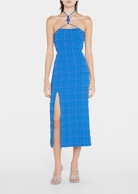 Castila Textured Halter Midi Dress
