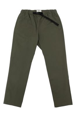 CAT WWR Belted Woven Cotton Pants in Green Bean