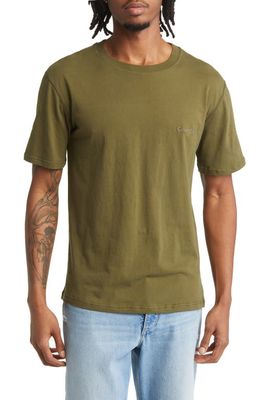 CAT WWR Embroidered Cotton T-Shirt in Green Bean