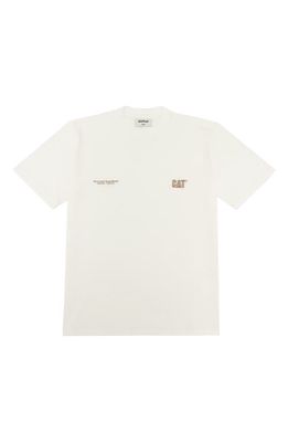 CAT WWR Embroidered Logo Graphic Tee in Bone