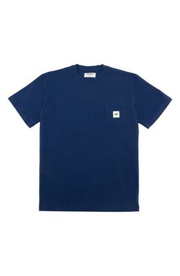 CAT WWR Logo Pocket T-Shirt in Blue Opal