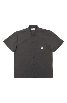 CAT WWR Microprint Workwear Short Sleeve Button-Up Shirt in Black