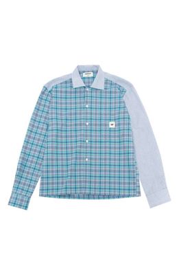 CAT WWR Plaid & Stripe Workwear Button-Up Shirt in Teal Multicolor