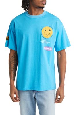 CAT WWR Smile Graphic Tee in Blue Mist