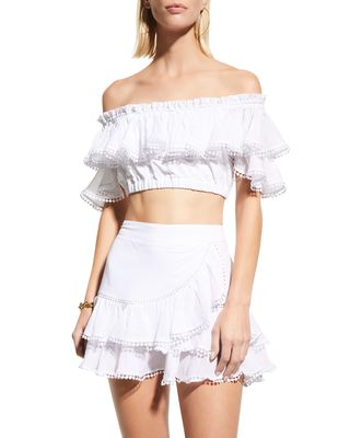 Cata Tiered Lace Crop Top