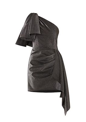 Catalaya Metallic One-Shoulder Minidress