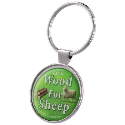 Catan 1.5" Wood For Sheep Keychain
