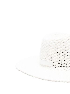 catarzi wide-brim woven-raffia hat - White