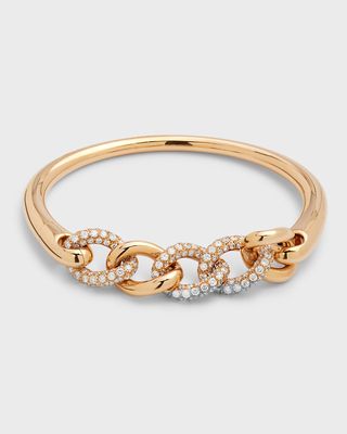 Catene Demi Pave Bracelet in 18K Rose Gold and Diamonds