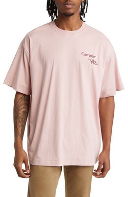 CATERPILLAR x Colour Plus Co. Embroidered Cotton T-Shirt in Pale Mauve