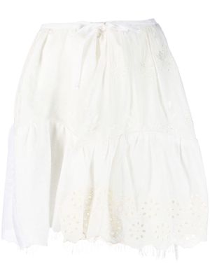 CAVIA Berta lace patchwork skirt - White