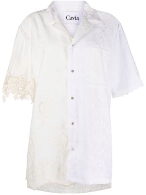 CAVIA patchwork lace shirt - White