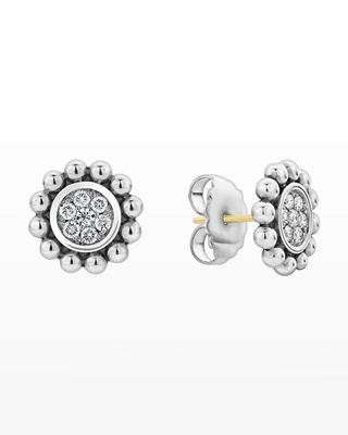 Caviar Spark Diamond Circle Stud Earrings