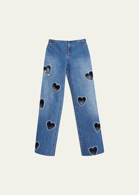 Cay Embellished Heart Cutout Jeans