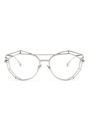 Cazal 5004 geometric-frame glasses - Silver