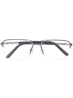 Cazal rectangular half frame glasses - Metallic