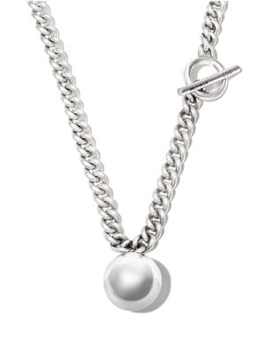 CC-Steding ball pendant heavy chain necklace - Silver
