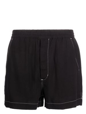 CDLP contrast-stitch elasticated-waist shorts - Black
