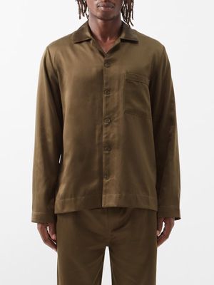 CDLP - Home Satin Pyjama Shirt - Mens - Green