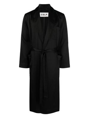 CDLP lyocell belted robe - Black