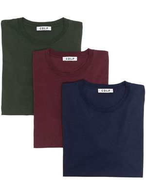 CDLP solid-color crew T-shirt 3-pack - Green