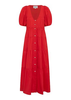 Cecci Poplin Tiered Maxi Dress