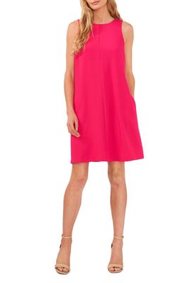 CeCe Back Bow Sleeveless A-Line Dress in Pink Peacock